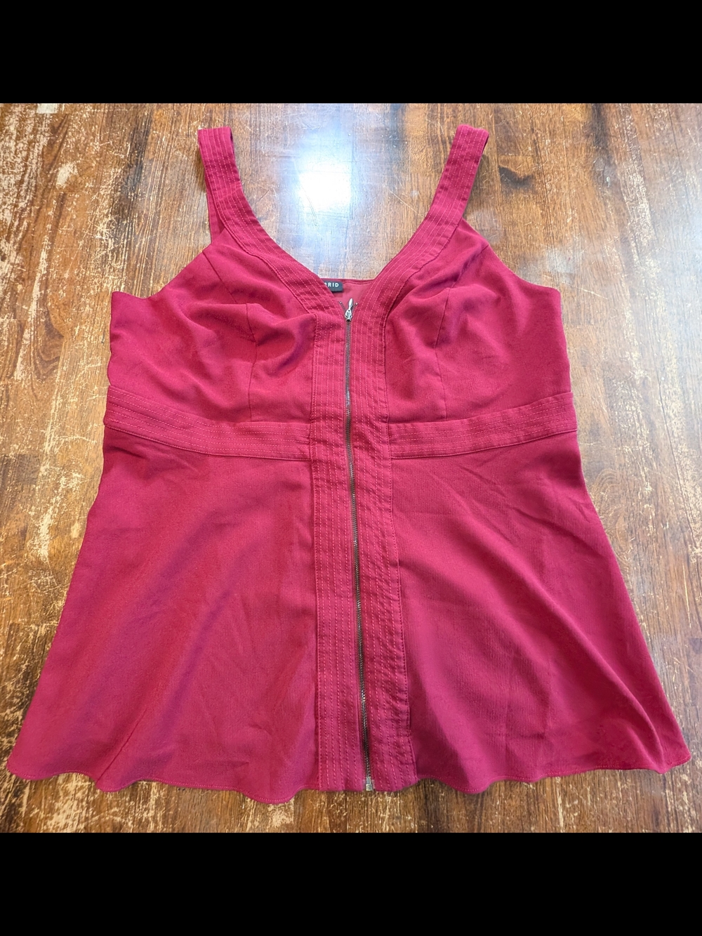 Torrid Red Sleeveless Zip Up Womens Plus Size 2XL Casual Summer Cute Tank